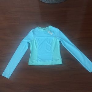 Green and blue Gilly Hicks long sleeve swim shirt